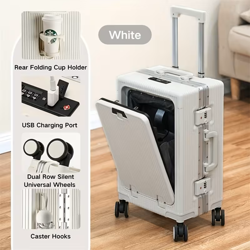 🔥✈️💻1 front-opening 20-inch carry-on suitcase
