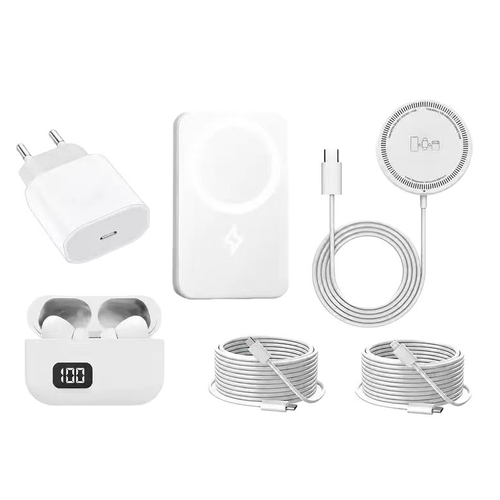 Bluetooth headphones & magnetic charging pack & data cable 6-in-1 set, universal model