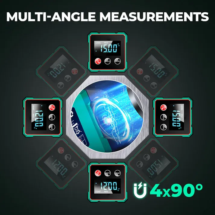 📢🔧 Hot Selling! Limited Time Offer! 🔥Four-Sided Magnetic Digital Angle Gauge (with Laser)