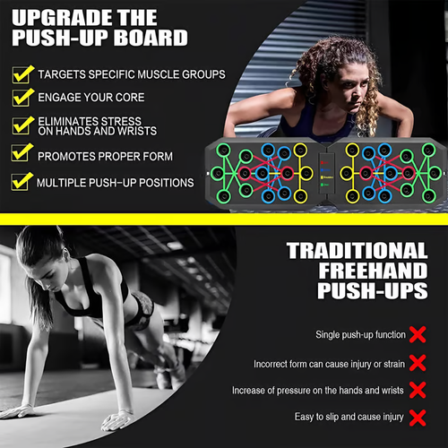 Enhanced Push-up Board Fitness Kit with 30 Holes-Portable Home Exercise Equipment