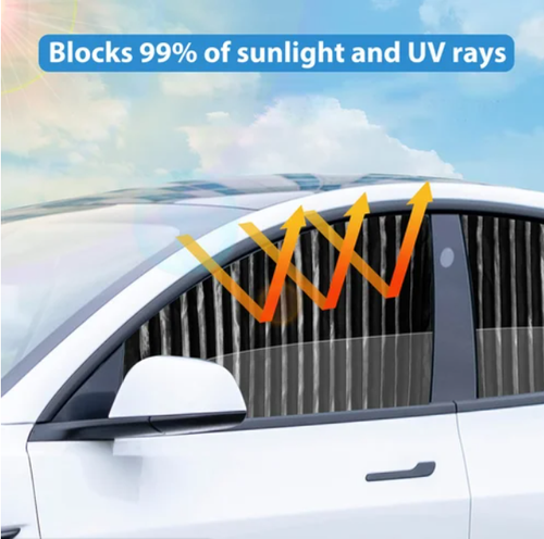 🔥Universal 4 Pcs Car Sunshade Sun UV Protection Magnetic Track Privacy Curtain Car Side Window Sun Shade
