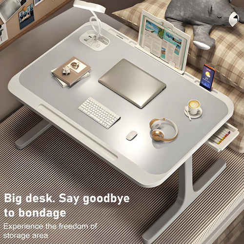 Premium Foldable Bed Table Adjustable Height Multifunction Table with Light