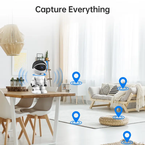 WiFi Camera with Motion Detection and Two-Way Audio for Home Security - Wireless, Automatic Cable Monitoring Phone