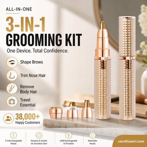 Portable Electric Eyebrow Trimmer – Interchangeable Heads