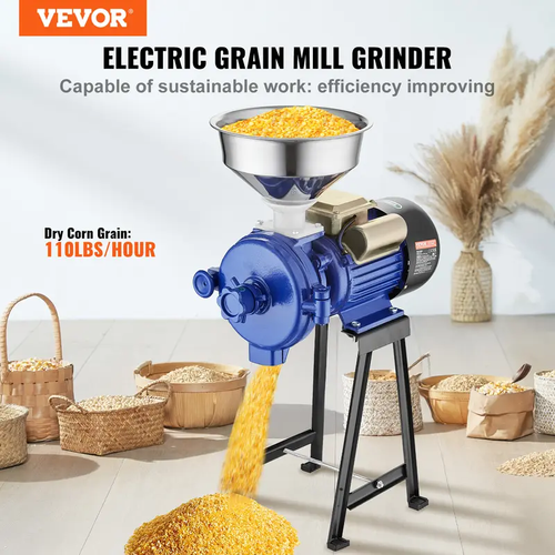 Electric Grain Mill Grinder 3000W Spice GrindersCommercial Corn Mill with FunnelThickness Adjustable Powder MachineHeavy Duty Feed Flour Cereal Mill Wheat GrindersDry Grinder
