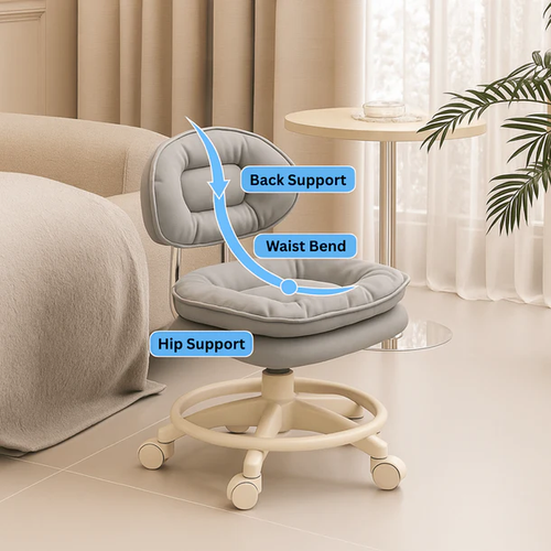 PU Leather Multi-Purpose Soft Padded Stool with 360 Rotation