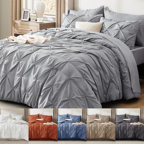 Embroidered pillowcase and duvet cover 3-piece set