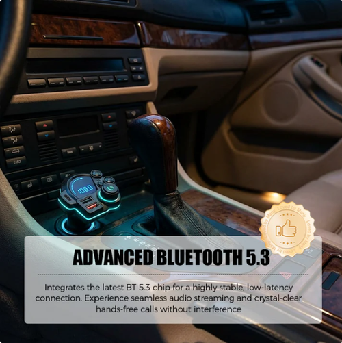 🚗 Universal Dual-Port Car FM Bluetooth Transmitter – Wireless Music, Hands-Free Calling & Dual USB Charger 🔌