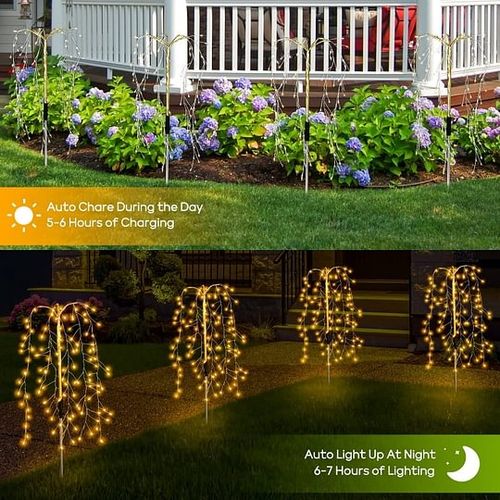 Solar Garden Lights Outdoor Decor – 200 LEDs, IP55 Waterproof, Easy Install