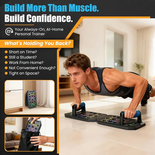 Enhanced Push-up Board Fitness Kit with 30 Holes-Portable Home Exercise Equipment