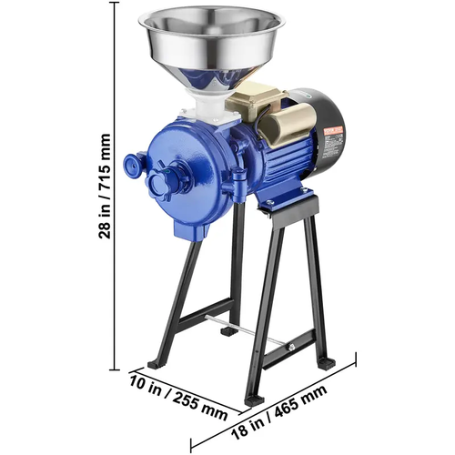 Electric Grain Mill Grinder 3000W Spice GrindersCommercial Corn Mill with FunnelThickness Adjustable Powder MachineHeavy Duty Feed Flour Cereal Mill Wheat GrindersDry Grinder
