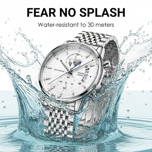 Men's watch with globe motif in maritime style