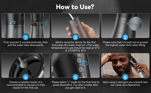 360-degree vortex cleaning safe, gentle, portable electric ear cleaner
