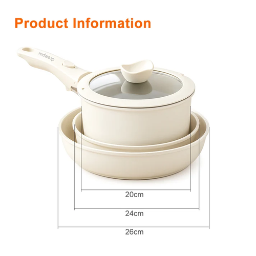Detachable Handle Cooking Pot Set – Non-Stick Soup Pot & Frying Pan