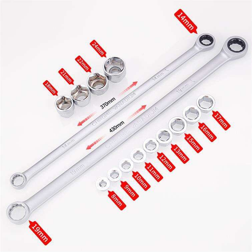 15-piece adjustable ratchet wrench set