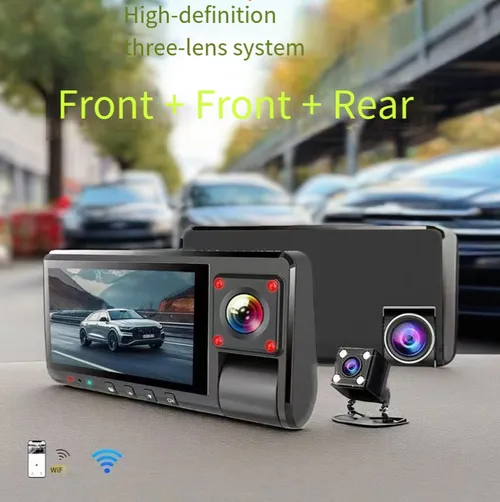 High-definition triple-recording WIFI infrared night vision reverse parking video recorder