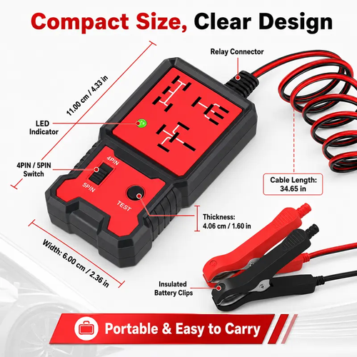 Voltage Tester Car Electronic Relay Tester Automotive Battery Testing Tool Automotive Relay Tester Indicator Light Universal 12V Accessories Load Tester Brake Fluid Tester Power Probe Tester Automotive Circuit Tester Automotive Diagnostic Tools Battery Te