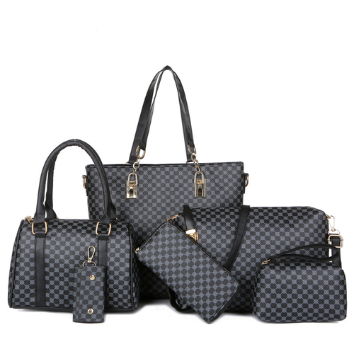 👜 6-Piece Bag Set ✨ Premium PU Leather · Classic, Durable, and Easy to Clean🎒