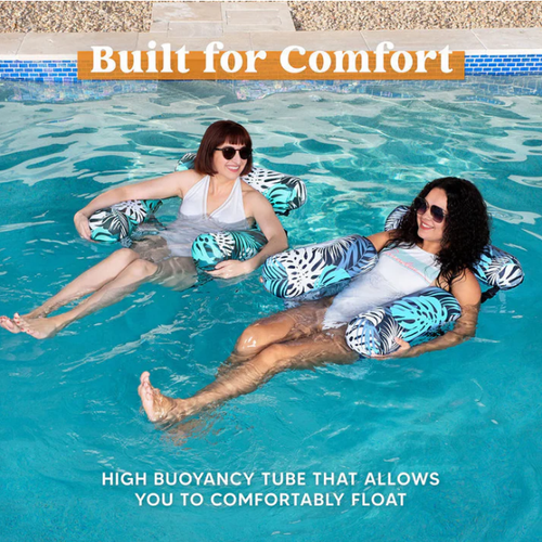💺 Inflatable Floating Chair – Tropical Leaf & Ultra-Light 260g 🌊