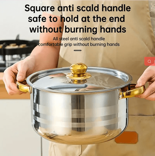 5-Piece Stainless Steel Cookware Set with Glass Lids