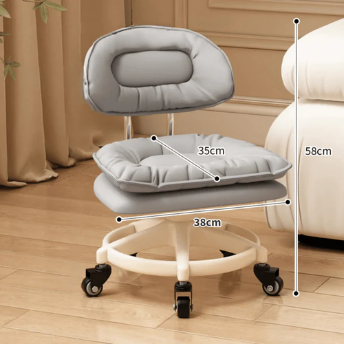 PU Leather Multi-Purpose Soft Padded Stool with 360 Rotation