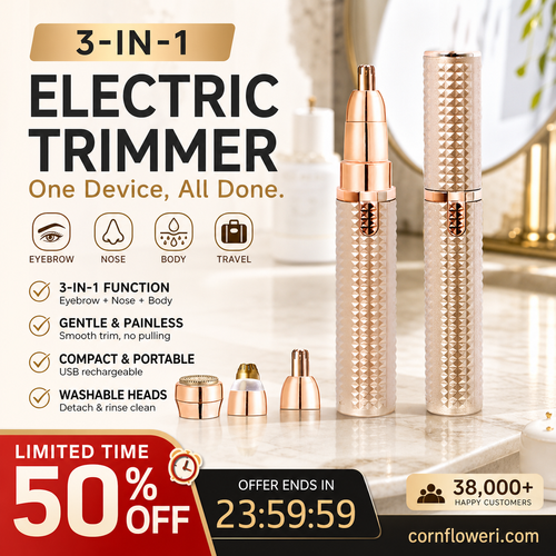 Portable Electric Eyebrow Trimmer – Interchangeable Heads