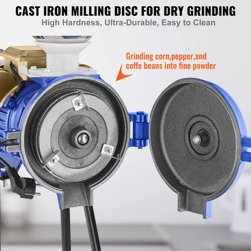 Electric Grain Mill Grinder 3000W Spice GrindersCommercial Corn Mill with FunnelThickness Adjustable Powder MachineHeavy Duty Feed Flour Cereal Mill Wheat GrindersDry Grinder