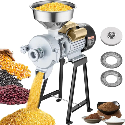 Electric Grain Mill Grinder 3000W Spice GrindersCommercial Corn Mill with FunnelThickness Adjustable Powder MachineHeavy Duty Feed Flour Cereal Mill Wheat GrindersDry Grinder