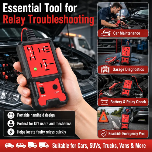 Voltage Tester Car Electronic Relay Tester Automotive Battery Testing Tool Automotive Relay Tester Indicator Light Universal 12V Accessories Load Tester Brake Fluid Tester Power Probe Tester Automotive Circuit Tester Automotive Diagnostic Tools Battery Te