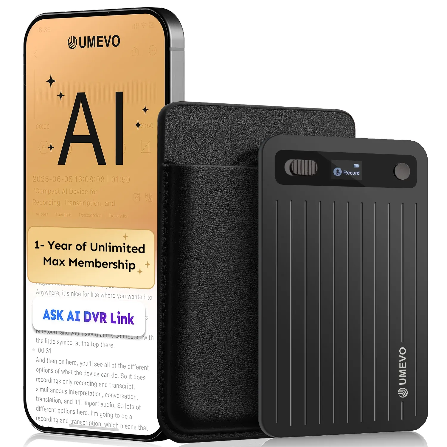 Magnetic AI-Powered Voice Recorder