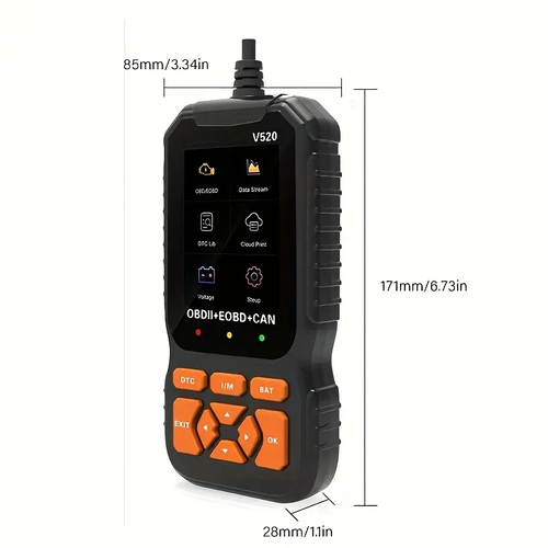 Professional OBD Fault Code Reader for Auto Repair, Car Engine Malfunction Indicator Light Detector, Real-Time Data Stream