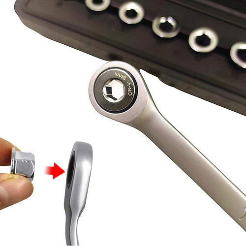 15-piece adjustable ratchet wrench set