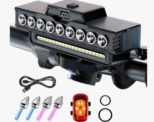 Rechargeable 28-LED Bicycle Headlight with Horn