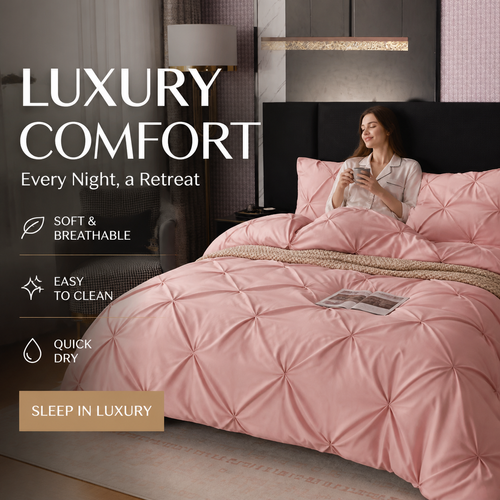 Embroidered pillowcase and duvet cover 3-piece set