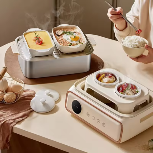 New Item Household Large Capacity 2 Layers 1200W Stainless Steel 15.5L Electric Food Steamer With Stew Pot