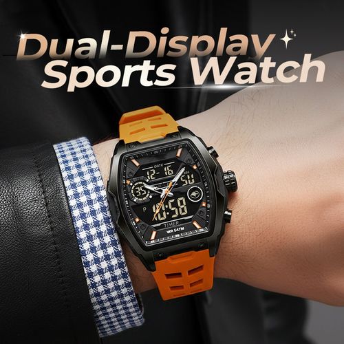 Men's Dual Display Sports Watch – Analog-Digital Watch with Luminous Dial