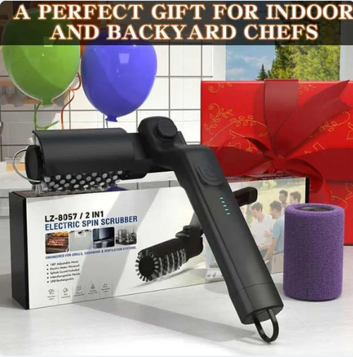 🔥🍖 Cordless Electric BBQ Brush Cleaner – Deep Cleaning, Long Handle, Rechargeable 🔋