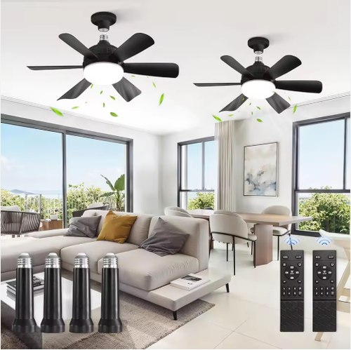 Screw-type lamp holder fan household silent fan chandelier easy to install remote control ceiling fan light electric fan light fan light