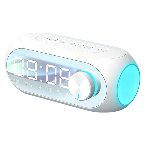 Multi‑Functional Portable Bluetooth Wireless Speaker‑ S8 Mirror Digital Alarm Clock Speaker, 360° Surround Sound Bedside Speaker with Dual Alarm & HD Mirror Display
