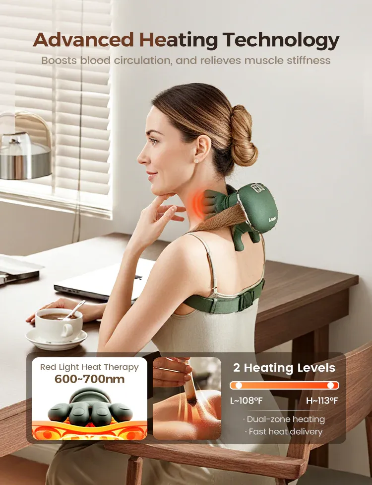 💆‍♂️✨ Portable Neck Massager – Shiatsu Kneading, 3D Deep Relief & Wireless Use 🔋