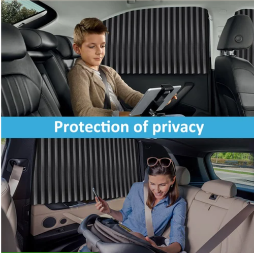 🔥Universal 4 Pcs Car Sunshade Sun UV Protection Magnetic Track Privacy Curtain Car Side Window Sun Shade