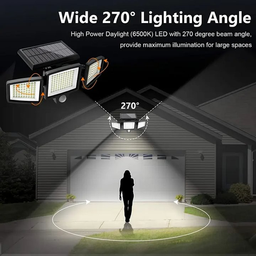 Triple LED Solar Wall Light