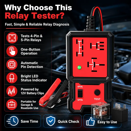 Voltage Tester Car Electronic Relay Tester Automotive Battery Testing Tool Automotive Relay Tester Indicator Light Universal 12V Accessories Load Tester Brake Fluid Tester Power Probe Tester Automotive Circuit Tester Automotive Diagnostic Tools Battery Te