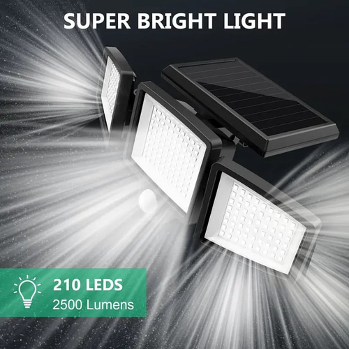 Triple LED Solar Wall Light