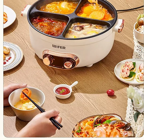 Multifunctional four-grid electric cooker