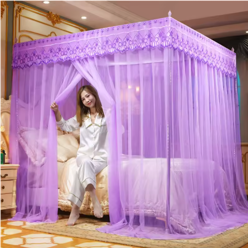 🎁Palace-style foldable mosquito net tent, princess style, square mosquito net with lace trim.