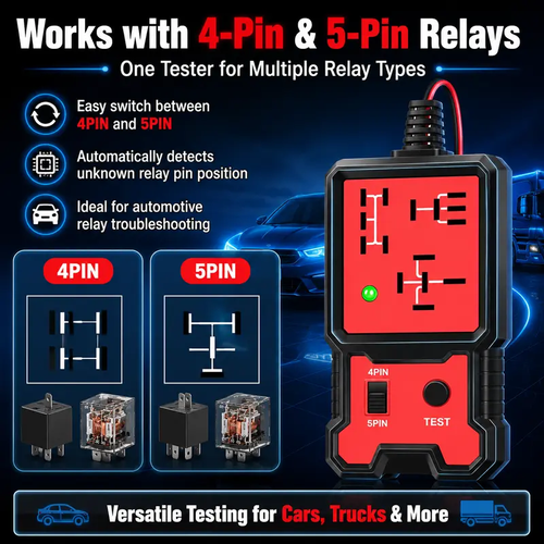 Voltage Tester Car Electronic Relay Tester Automotive Battery Testing Tool Automotive Relay Tester Indicator Light Universal 12V Accessories Load Tester Brake Fluid Tester Power Probe Tester Automotive Circuit Tester Automotive Diagnostic Tools Battery Te