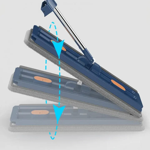 Rotating Mop: Strong handle, easy cleaning, 360° rotating flat mop