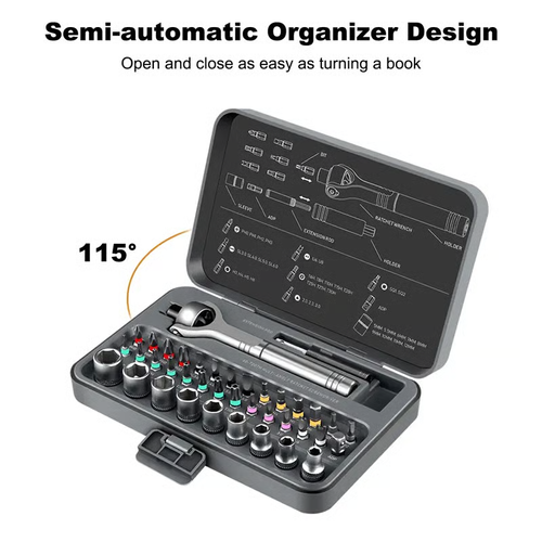 40-in-1 Universal Ratchet Screwdriver Set – 180° Adjustable Repair Tool Kit