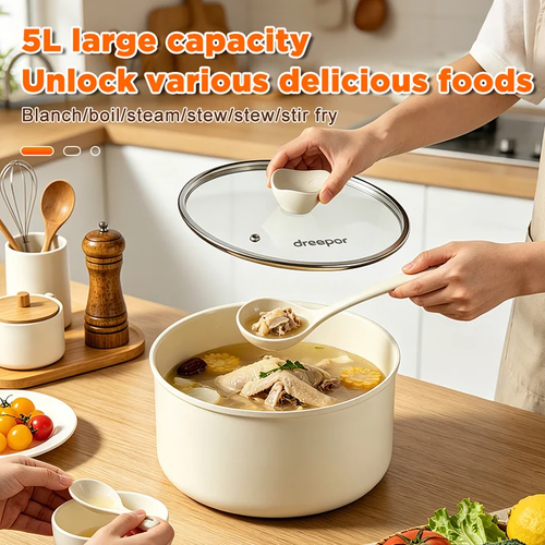 Detachable Handle Cooking Pot Set – Non-Stick Soup Pot & Frying Pan